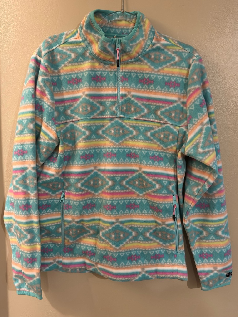 Chubbies Multicolour Quarter-Zip Aztec Print Fleece Pullover